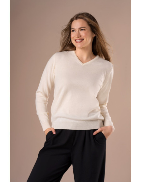 SOFT KNIT Sweter Kate z dekoltem V | swetry.com.pl
