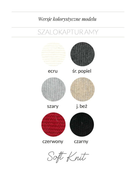 SOFT KNIT szal kaptur AMY