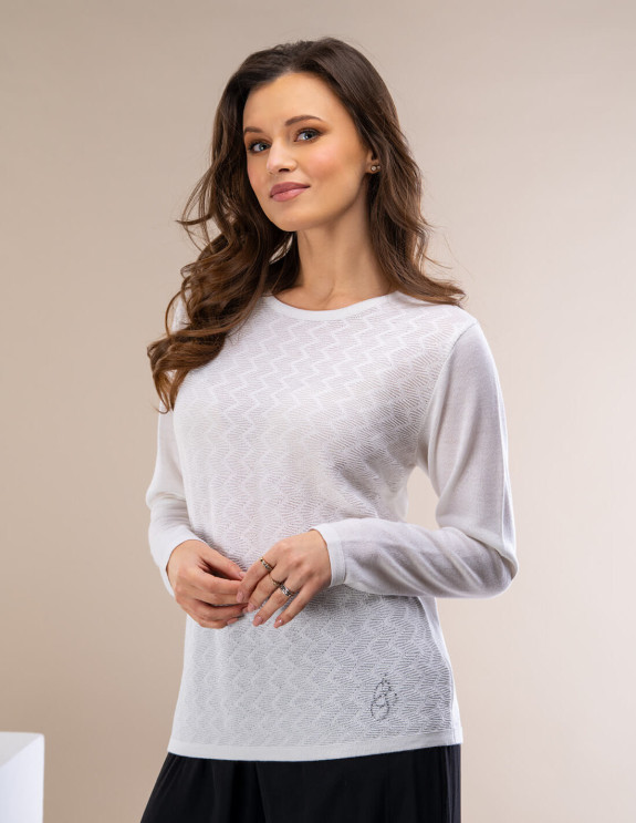 ALBO COLLECTION Sweter 1158 z fakturowanym wzorem | swetry.com.pl
