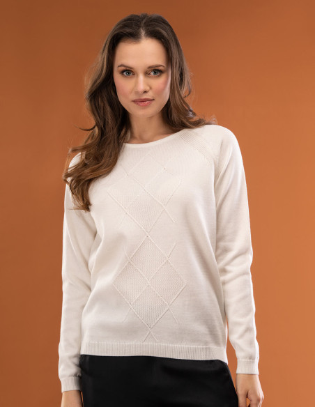ALBO COLLECTION Sweter 1196 z wzorem rombów | swetry.com.pl