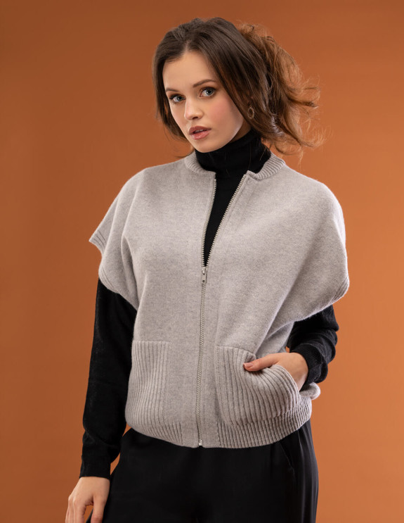 IMMAGINE Kamizelka 8441 wełniana z zamkiem | swetry.com.pl