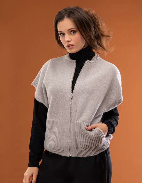 IMMAGINE Kamizelka 8441 wełniana z zamkiem | swetry.com.pl