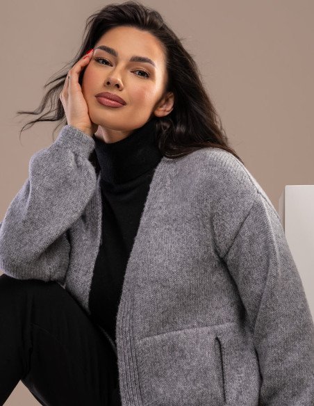 SOFT KNIT Kardigan ALDONA z kieszeniami | swetry.com.pl