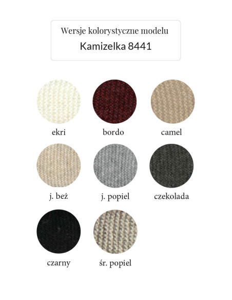 IMMAGINE Kamizelka 8441 wełniana z zamkiem | swetry.com.pl